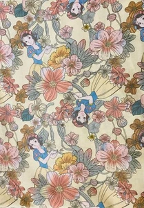 100% Cotton Mask Fabric NEW Disney Princess Snow White Floral sold by 1/2 yard  - Picture 1 of 1