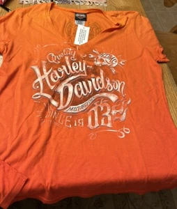 Harley Davidson - Steel City Washington PA Kurzarm Oberteil zum Binden - Neu mit Etikett V-Ausschnitt - Bild 1 von 4