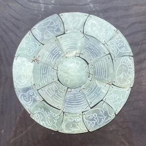 Bombay Company Small Jade Plate In Shadowbox - Real Natural Jade Zodiac - Picture 1 of 10