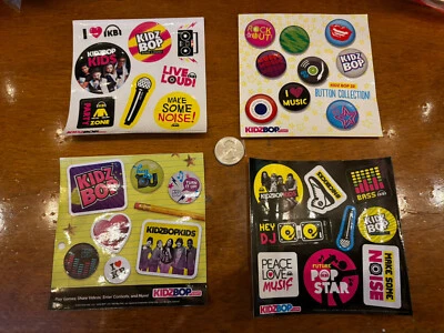 Kidz Bop: Youth Stickers ( Lot of 4 ) Sheets, fun and vibrant designs