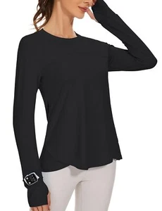 Women Long Sleeve Running Shirts UPF 50+ Sun Protection Thumbhole Shirts for ... - Picture 1 of 5