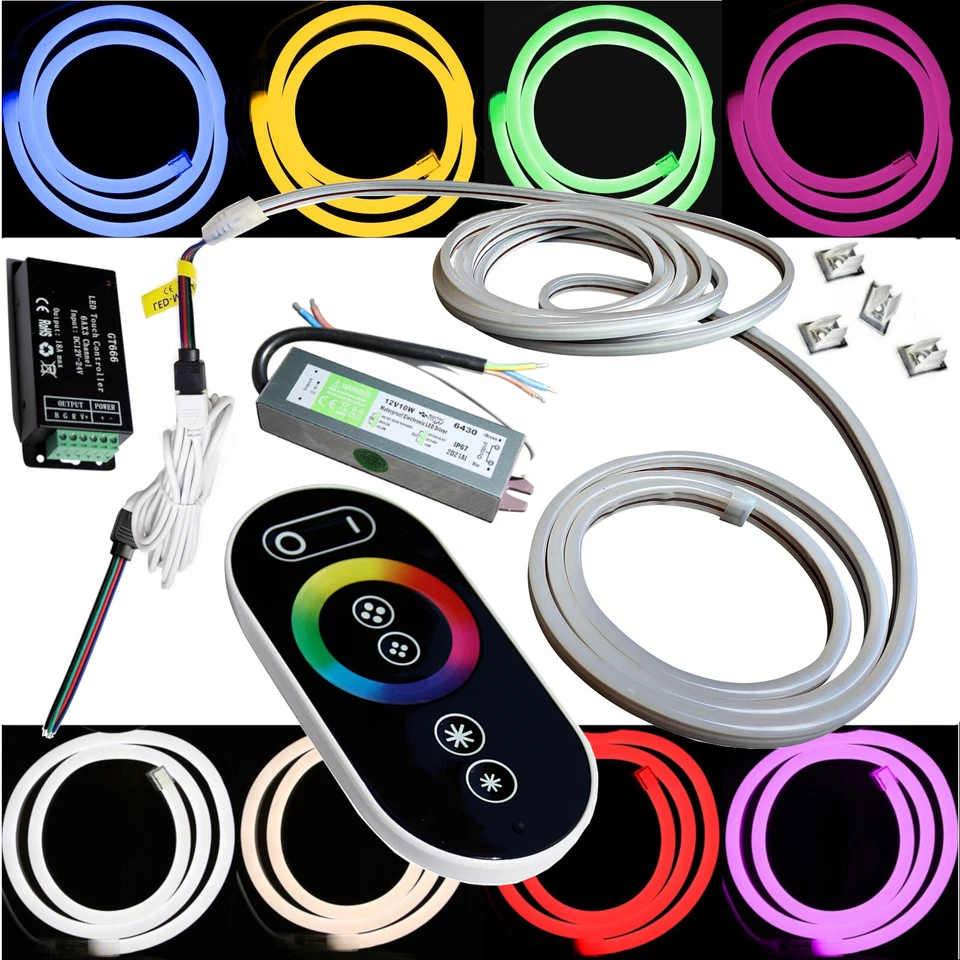 RGB LED Sauna Beleuchtung Unterbankbeleuchtung Set hitzebeständig Leuchtstreifen - Bild 1 von 2