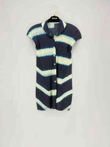 PLEATS PLEASE ISSEY MIYAKE Button Down Pleated Black Multicolor Short Dress - Picture 1 of 3