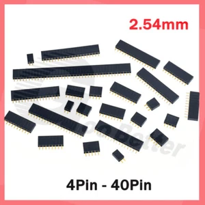 2.54mm 0.1" PCB Header Vertical Female Socket Connector - Single or Double Row - Picture 1 of 56