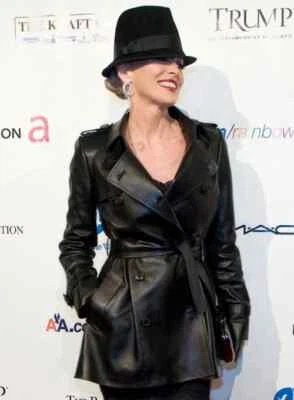 Ladies & Women's Black SHARON STONE LEATHER Trench COAT Pure Lambskin Trench - Image 1 of 4