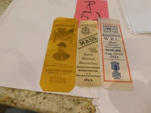 346 Civil War Women Relief C Veteran Auxiliary Ribbons 3 National Encamp Mass. - Picture 1 of 8