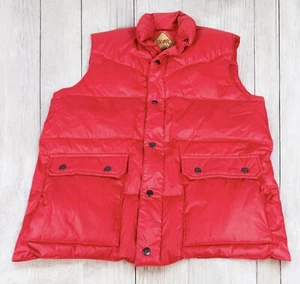 Vintage SKOR Adventure Outdoor Gear Goose Down Puffer Vest Red Size XL - Picture 1 of 12