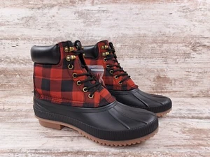 Tommy Hilfiger Buffalo Botas de Agua de Lluvia Pato a Cuadros Rojo Negro Para Mujer Talla 8 NUEVAS  - Imagen 1 de 8