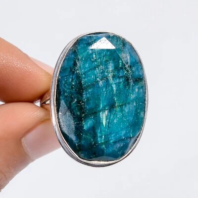 Anillo hecho a mano de piedras preciosas esmeralda mina Sakota 7,5 joyería de moda de EE. UU. regalo de boda Foto 1 de 4