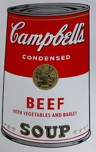 ANDY WARHOL CAMPBELLS' BEEF Soup Can SUNDAY B.MORNING Silkscreen Print COA - Picture 1 of 4