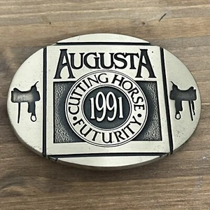 Augusta Cutting Horse Futurity 1991 Belt Buckle Solid Brass - Picture 1 of 2