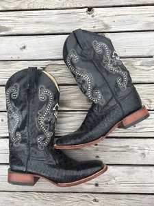 Ferrini Leder Western Cowboystiefel schwarz bestickt 4239305 Größe 12 D Herren " - Bild 1 von 18