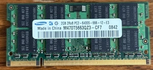 Samsung 2GB Module PC2-6400S DDR2-800MHz 200pin Laptop Memory M470T5663EH3-CF7 - Picture 1 of 2