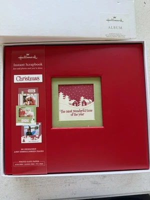 Hallmark Christmas Instant Scrapbook 20 Designed Pages Red Cover 9.5"×8.5"  - Image 1 of 4