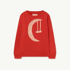 Animals Observatory Bear Sweatshirt Moon- Washed Red - Size 5 - Picture 1 of 7