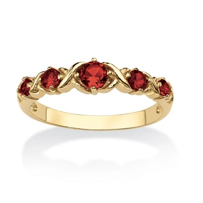 Birthstone Gold-Plated "X & O" Ring - Image 1 of 4