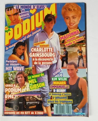 Vintage podium 1980's French pop magazine Madonna ,Elvis Presley , Mel Gibson - Image 1 of 4