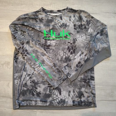 HUK Performance Fishing Kryptek Raid Camo Long Sleeve Shirt Mens XL - Image 1 of 4