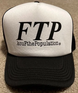 NWT Fuckthepopulation FTP OG Logo Foam Trucker Hat Snap Back Black FREE SHIPPING - Picture 1 of 8