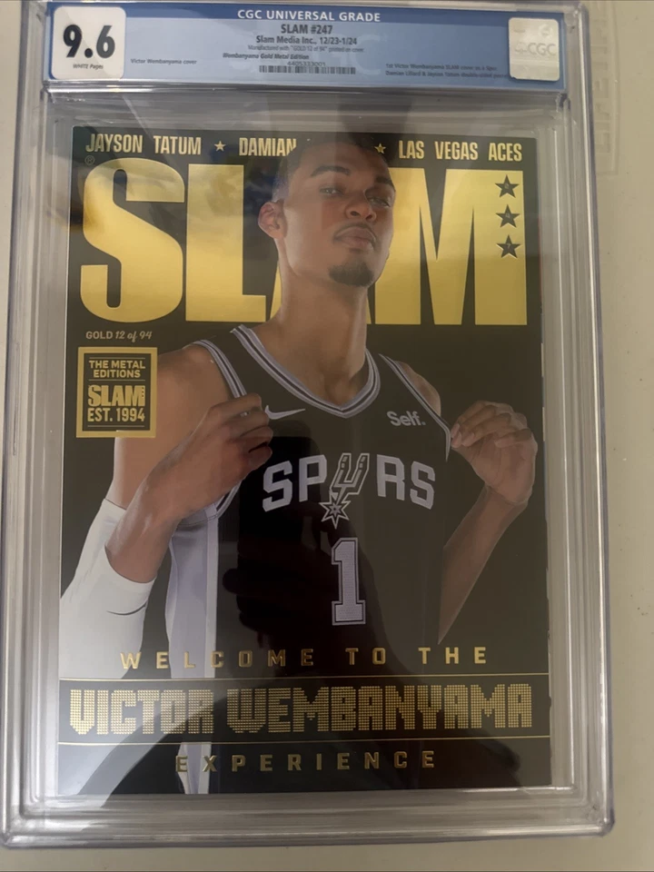 Victor Wembanyama Gold Metal Slam Magazine 247  #/94 Limited Edition CGC 9.6 - Image 1 of 2