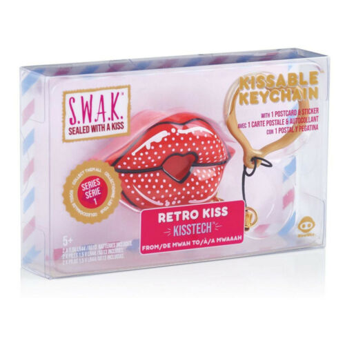 NEW SWAK Red Polka Dots RETRO KISS Kisstech Kissable Lips Keychain Series 1