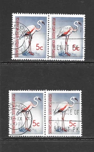 SOUTH WEST AFRICA SCOTT 273 USED PAIRS x 2 - 1961 5c MULTI-COLOR ISSUE - Picture 1 of 2