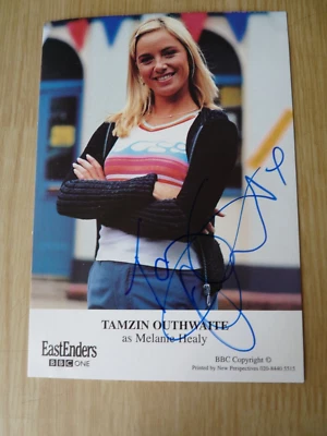TAMZIN OUTHWAITE *Melanie Healy* EASTENDERS HAND SIGNED CAST CARD FREE P&P - Image 1 of 2