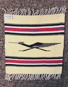 1960er Ortega's Weberei in Chimayo fast neuwertig 100 % Wolle handgewebt 14" x 14" Teppich Matte - Bild 1 von 1