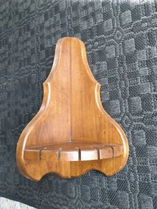 Vintage Primitive Pine Wooden Spoon Rack Corner Wall Mounted Mug Shelf Wood - Picture 1 of 7