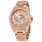 Fossil Riley Multi-Function Rose Gold-plated Ladies Watch ES2811
