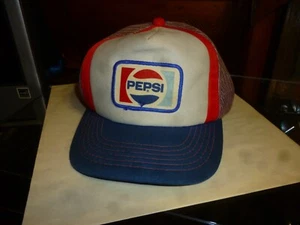 Vintage 70s 80s Pepsi Foam Mesh SnapBack Trucker Hat - Picture 1 of 8