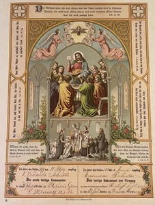 M.H. Wiltzius & Co Milwaukee Wisconsin - Sakrament der Firmung Dokument 1899? - Bild 1 von 7