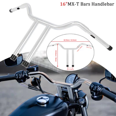 Руль для Harley Softail Dyna Sportster Touring Road King подъем 16 дюймов MX T - Изображение 1 из 4