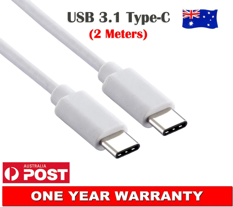 2M USB-C USB 3.1 Type-C M/M Charging Cable Data Cord For Pixel 3a XL 3 2 XL AU - Image 1 of 3