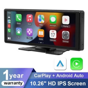 10.26" Portable Touchscreen Wireless Apple CarPlay Android Auto Car Video Player - Picture 1 of 14