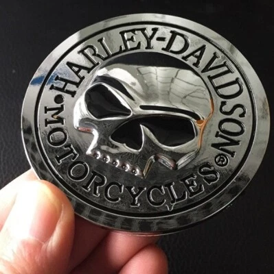 MEDAILLON SKULL CHROME ADHESIF POUR HARLEY-DAVIDSON - Photo 1/4