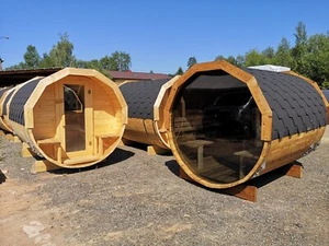 Gartensauna Außensauna Saunahaus Fasssauna Holzsauna Panorama - Bild 1 von 12