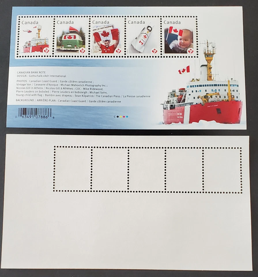 Canada S/S, Scott #2498, Sheet of 5 P-Stamps, Canadian Coast Guard - Image 1 of 1