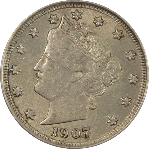 1907 Liberty Head V Nickel Uncirculated Details 5c Coin SKU:I7348 Cover