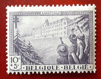 BÉLGICA 1932 10c+5c MNH OG Tuberculosis Semi-Postal Mi 347 Scott B125 VF 3592-2 Foto 1 de 3