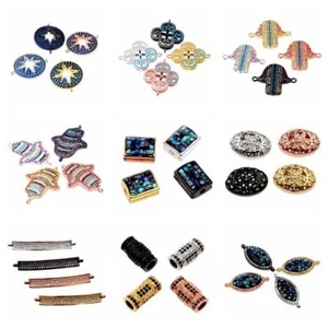 Moda Coloridas Circonio Cuentas de Circón Pulseras Accesorios Conector Dije Joyería - Imagen 1 de 47