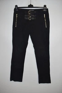 Dolce & Gabbana Black Pants with Leather Straps Buckles Zipper Pockets Size 40 - Picture 1 of 16