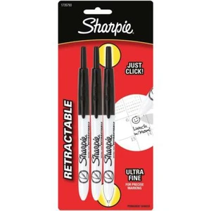 Sharpie Ultra Fine Point Retractable Permanent Markers 3/Pkg - Black - Picture 1 of 1