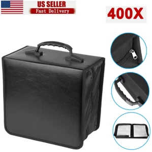 Black 400 Disc CD/DVD Bag Wallet Binder Book Sleeves Disc Storage Carrying Case - Picture 1 of 24