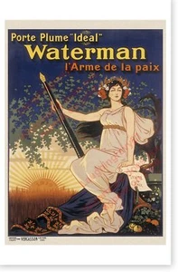 Póster francés Waterman Porte pluma ideal pluma Eugene Oge retro 1919 - Imagen 1 de 1