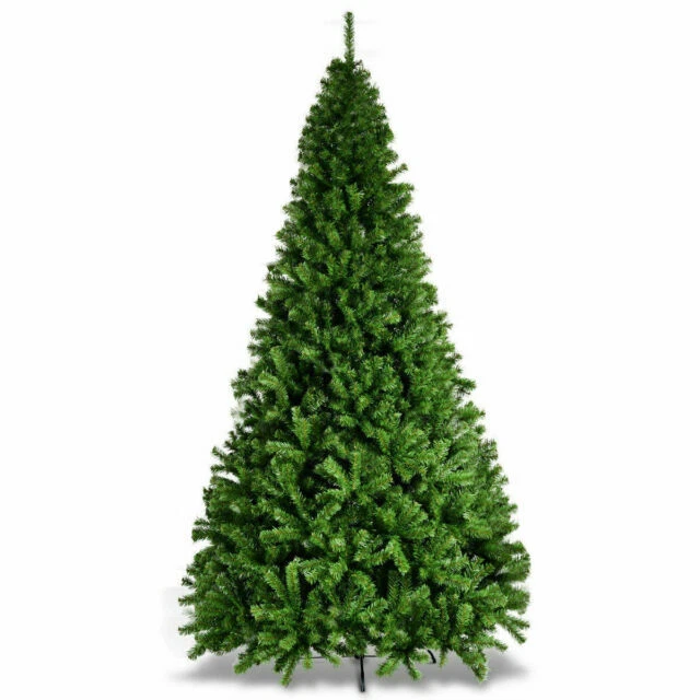 Costway 2132 9ft PVC Artificial Christmas Tree Hinged with Metal Legs - Green