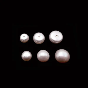 Pink Fresh Water Pearl Half Drilled Cabochon Button Beads 8mm 9mm 10mm - Picture 1 of 3
