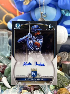2023 Bowman Chrome - Austin Charles, 1st Prospects Auto - Image 1 of 2