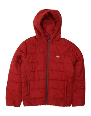 HOLLISTER Mens Padded Jacket UK 38 Medium Red Polyester BC01 - Image 1 of 4