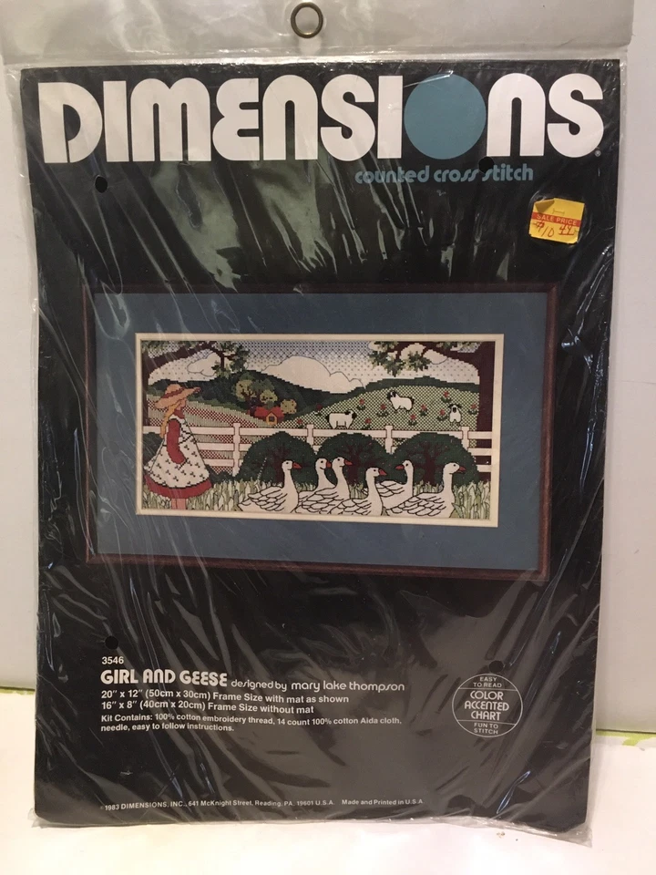 Counted Cross Stitch Kit Dimensions Girl and Geese 3546 New Sealed - Image 1 of 4